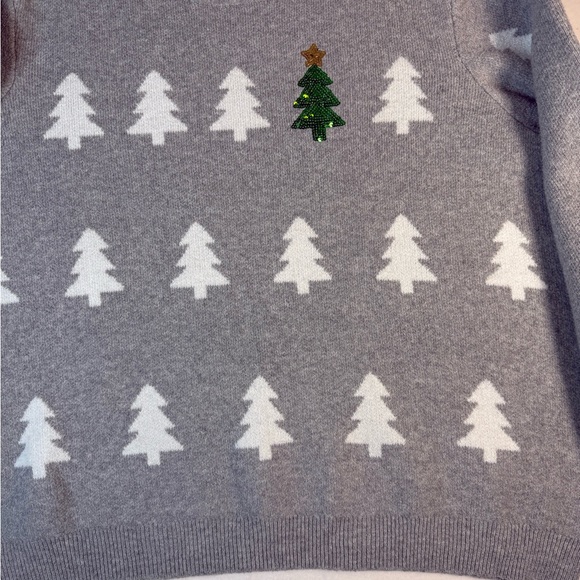 Holiday Time Grey Crew Neck Pullover Sweater with Christmas Tree's Size 3X - Picture 3 of 10